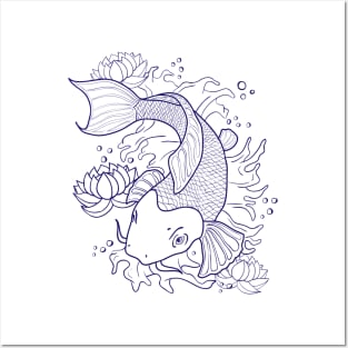 Koi fish Posters and Art